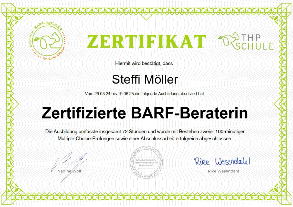 Zertifizierte BARF-Beraterin
